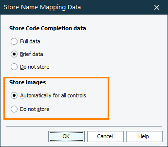 The Store Code Completion images of the Store Name Mapping Data dialog