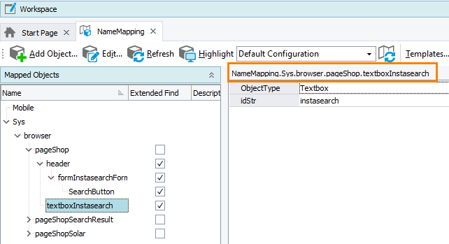 Mapped name in the Name Mapping repository