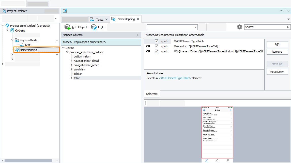 Getting Started With TestComplete (iOS): Name Mapping