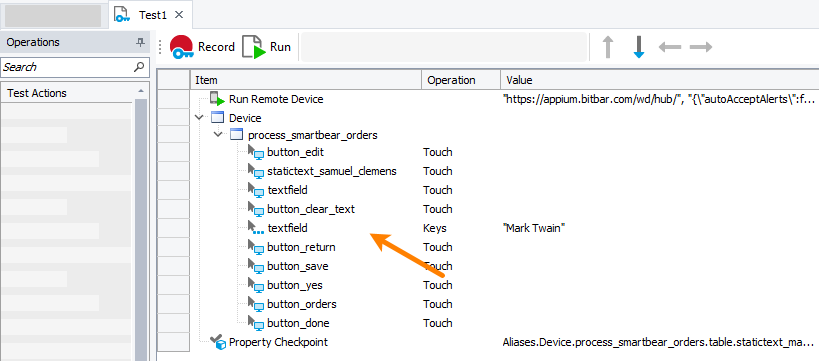 Getting Started With TestComplete (iOS): Recorded names