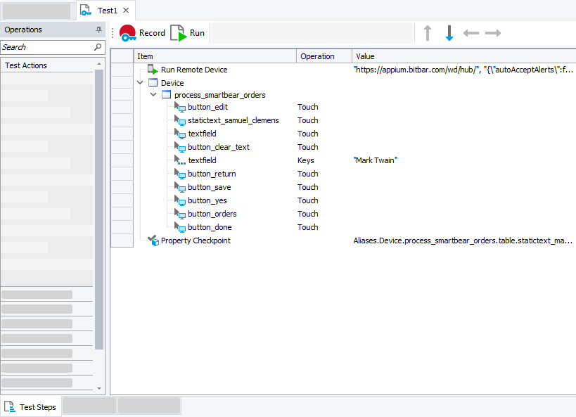 Getting Started With TestComplete (iOS): The recorded test