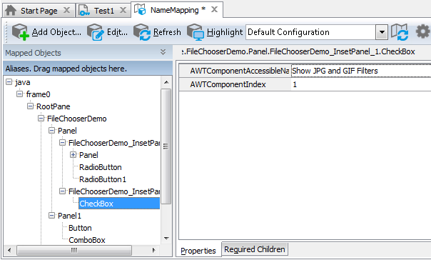 Sample Name Mapping for a Java application Sample Name Mapping for a Java application