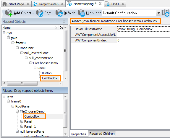 Sample Name Mapping for a Java application Sample Name Mapping for a Java application