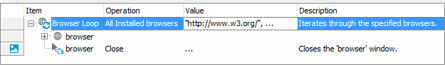 Iterating through browsers with the Browser Loop operation Iterating through browsers with the Browser Loop operation