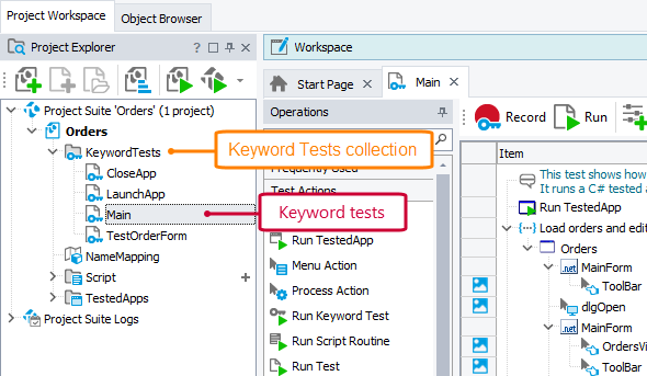 The Keyword Tests collection and keyword tests The Keyword Tests collection and keyword tests