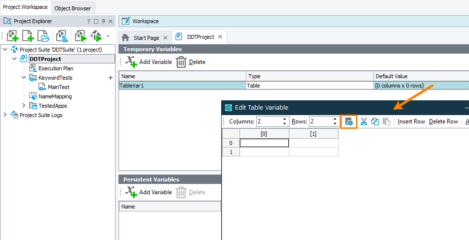 Opening the data generator Opening the data generator