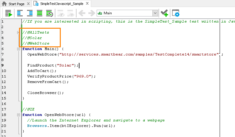 What's New in TestComplete 14.20: A script test with tags assigned