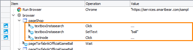 The Search box operations Getting Started with TestComplete (Web): The Search box operations