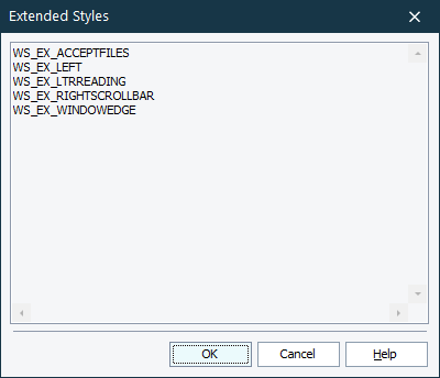 Exnteded Styles Dialog