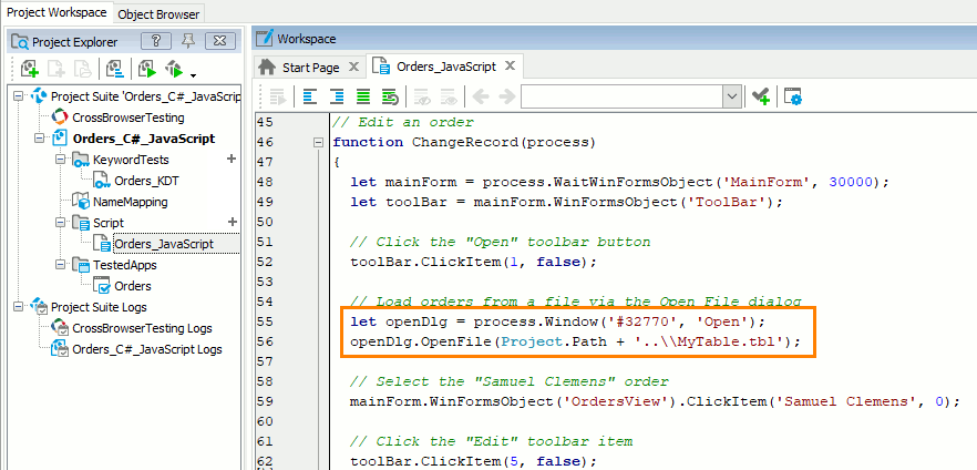 OpenFile method OpenFile method