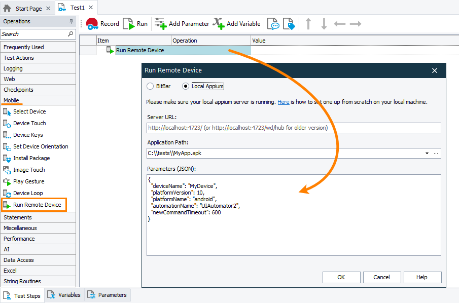 Connecting to an Appium automated testing session from a keyword test Connecting to an Appium automated testing session from a keyword test