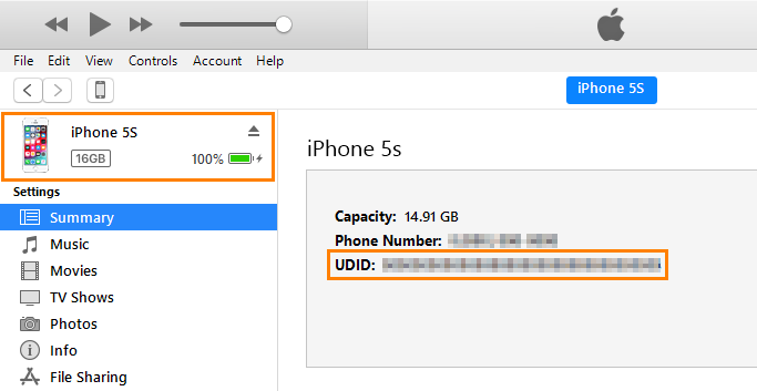 UDID in iTunes UDID in iTunes
