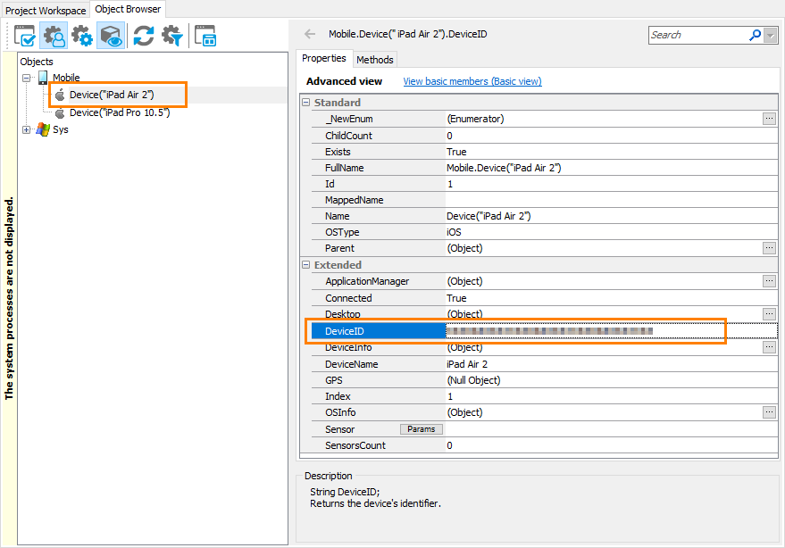 UDID in the TestComplete Object Browser UDID in the TestComplete Object Browser