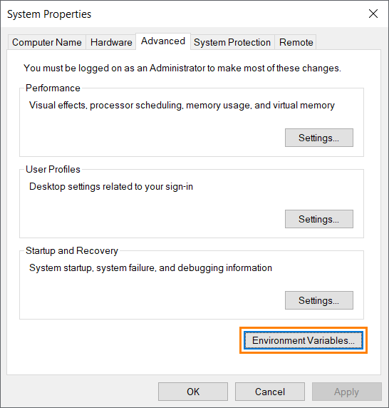 System properties System properties