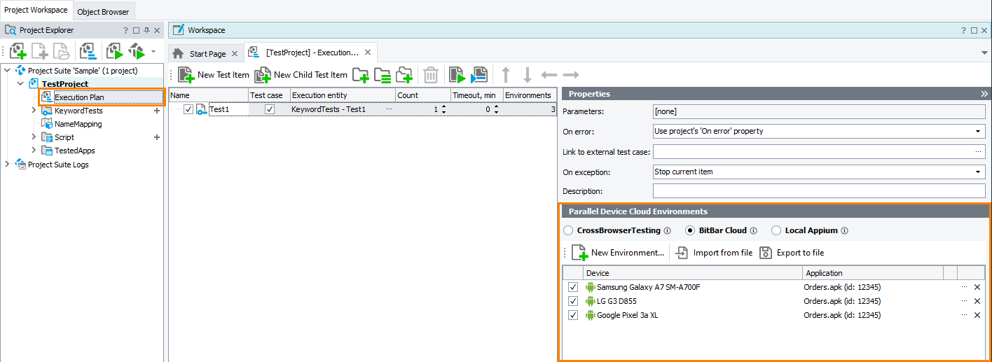 Orchestrating parallel mobile test runs via the Execution Plan editor Orchestrating parallel mobile test runs via the Execution Plan editor