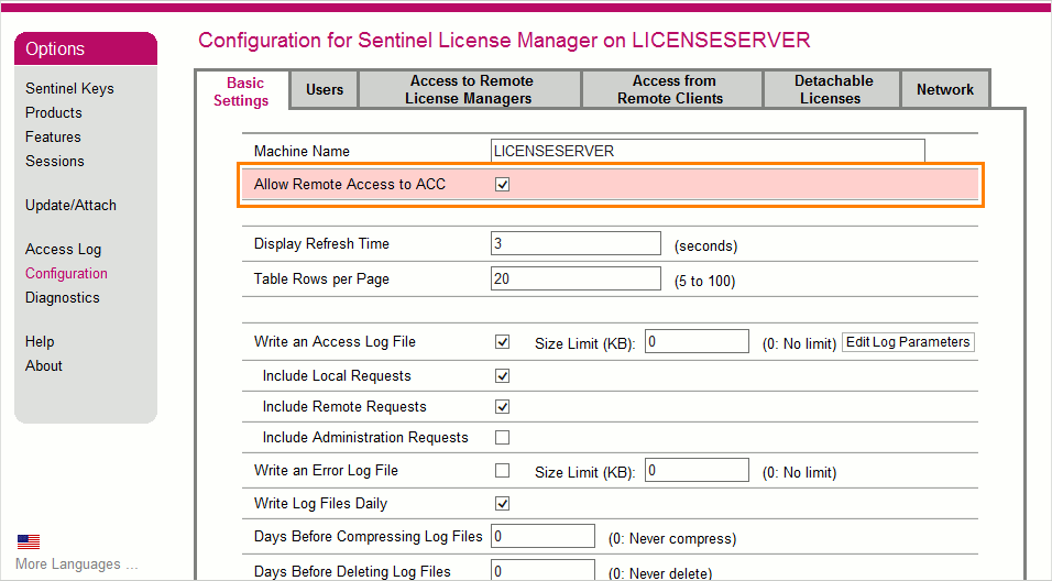 Enabling remote access on the License Manager PC Enabling remote access on the License Manager PC