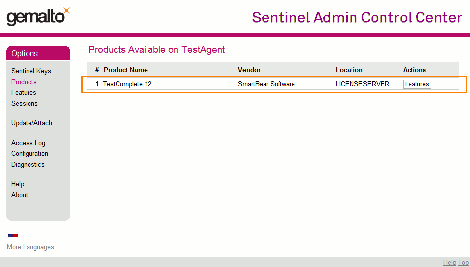 Licenses available on TestComplete workstations Licenses available on TestComplete workstations