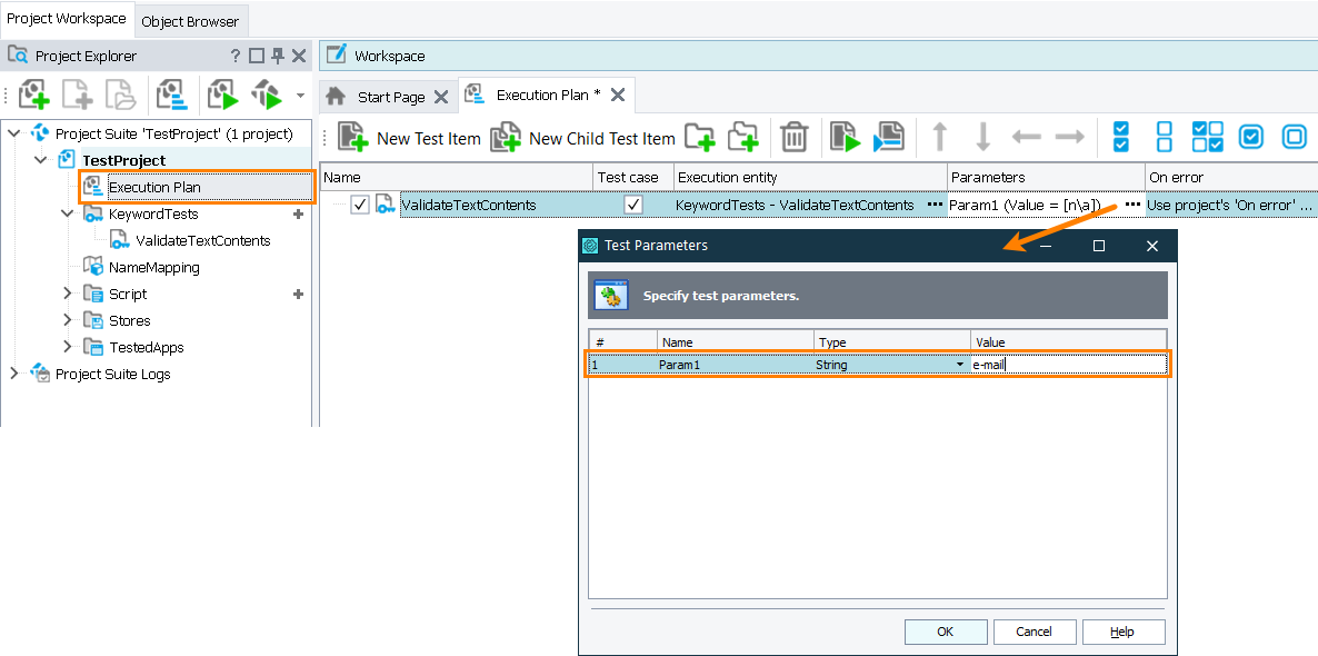 Setting a parameter value Setting parameter value