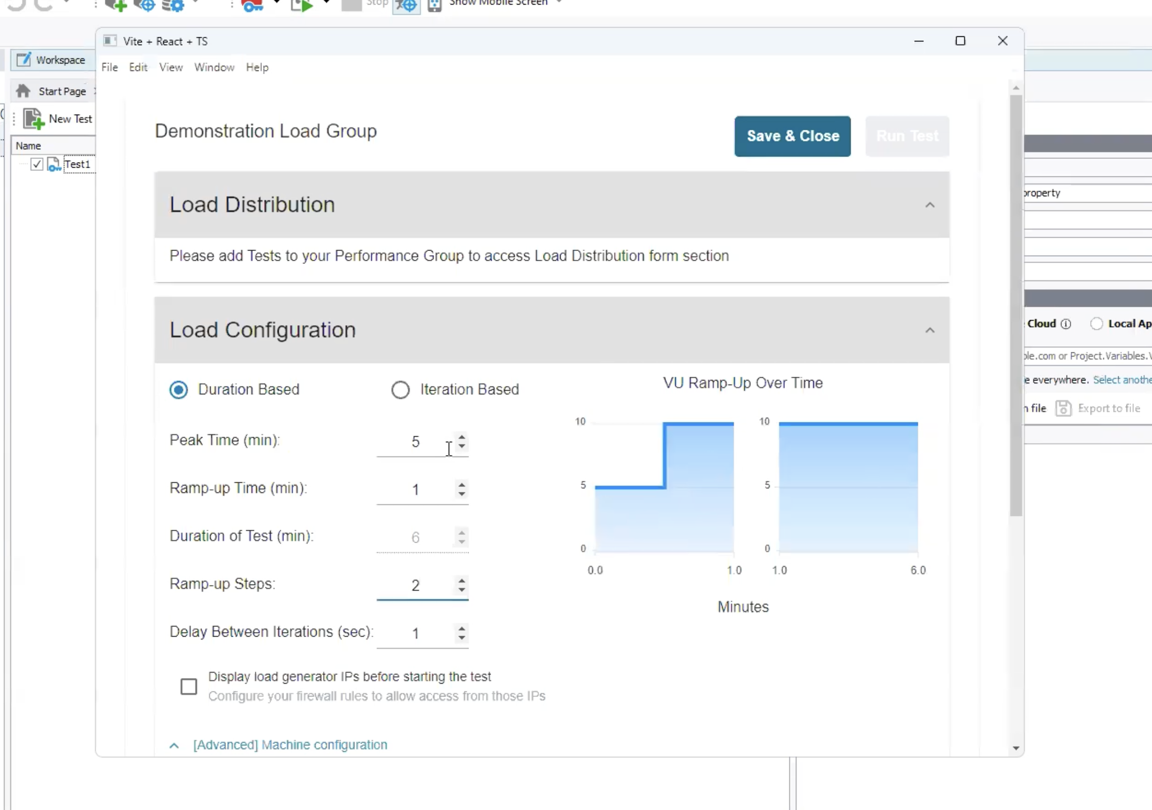 Load configuration settings Adjust the load configuration settings