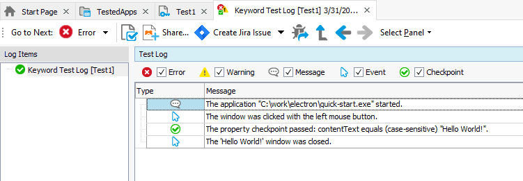 Testing Electron applications tutorial: View test results Testing Electron applications tutorial: View the test results