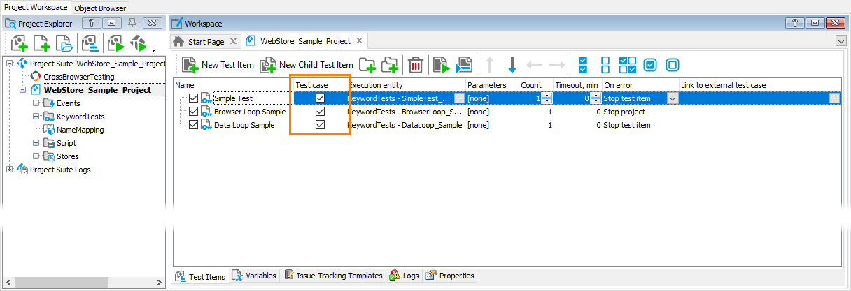 Specifying test cases What's new in TestComplete 14.10: Specifying test cases