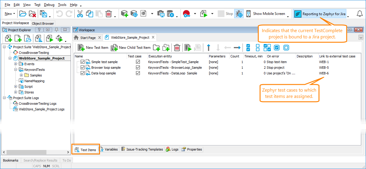 Assigning TestComplete tests to Zephyr test cases in Jira What's new in TestComplete 14.10: Assing TestComplete tests to Zephyr test cases in Jira