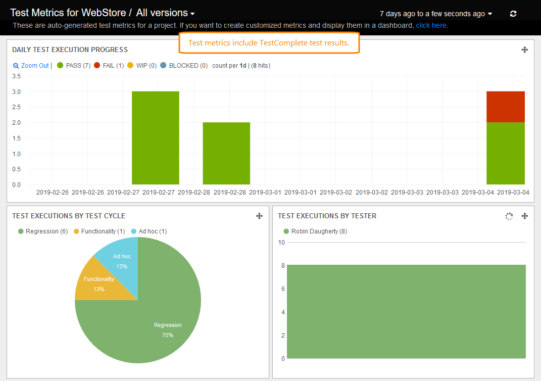 TestComplete test results added to test metrics in Jira What's new in TestComplete 14.10: TestComplete test results added to test metrics in Jira