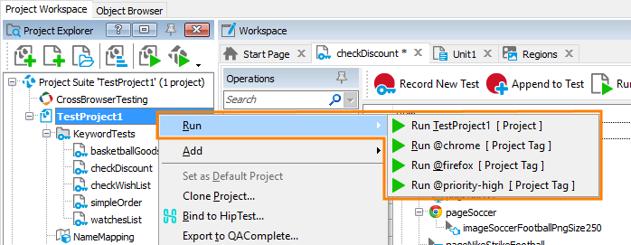 Run tests by tags from the product UI What's New in TestComplete 14.20: Run by tags from UI