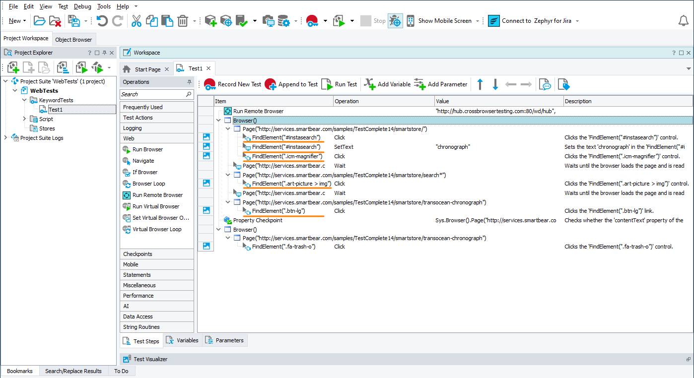 Recorded cross-platform web test What's New in TestComplete 14.40: Recorded cross-platform web test