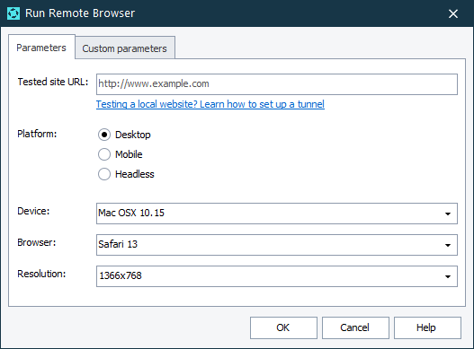 The Operation Properties dialog Operation Properties dialog