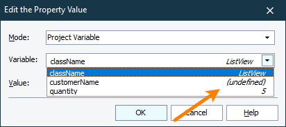 Previewing project variables values Previewing project variables values