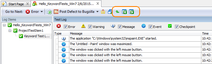 Automated testing with TestComplete: New commands in the test log's toolbar Automated testing with TestComplete: New commands in the test log's toolbar