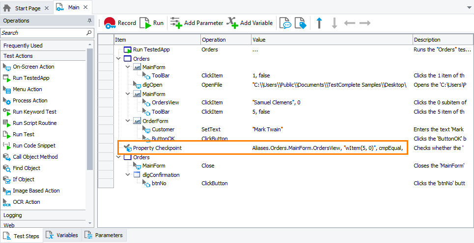 Quick Checkpoints: A Quick Checkpoint in the recorded test Quick Checkpoints: A Quick Checkpoint in the recorded test