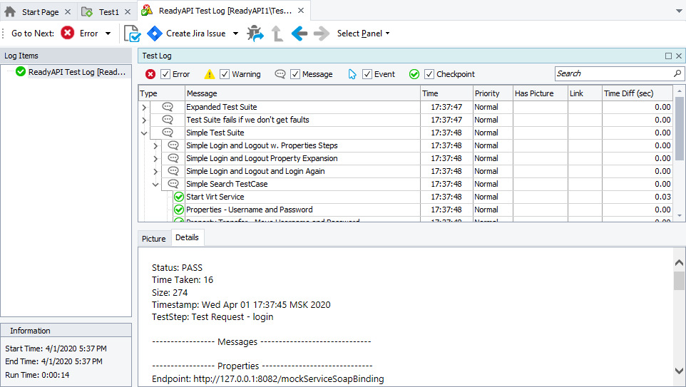 ReadyAPI Test Log ReadyAPI Test Log