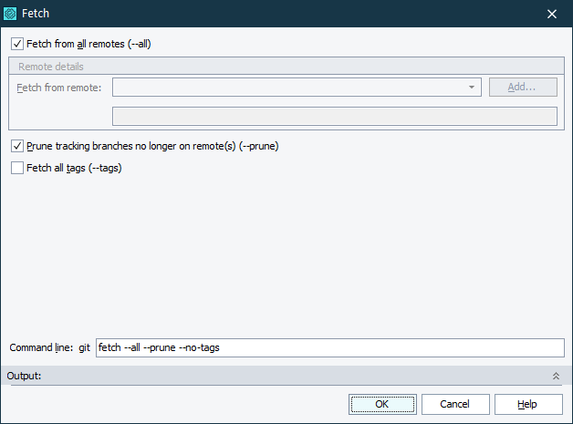 Fetch Dialog (Git Plugin) Fetch Dialog (Git Plugin)
