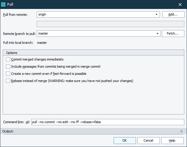 Pull Dialog (Git Plugin) Pull Dialog (Git Plugin)