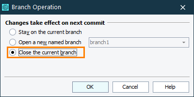Closing Branches in the TestComplete Commit Dialog Closing Branches in TestComplete Commit Dialog
