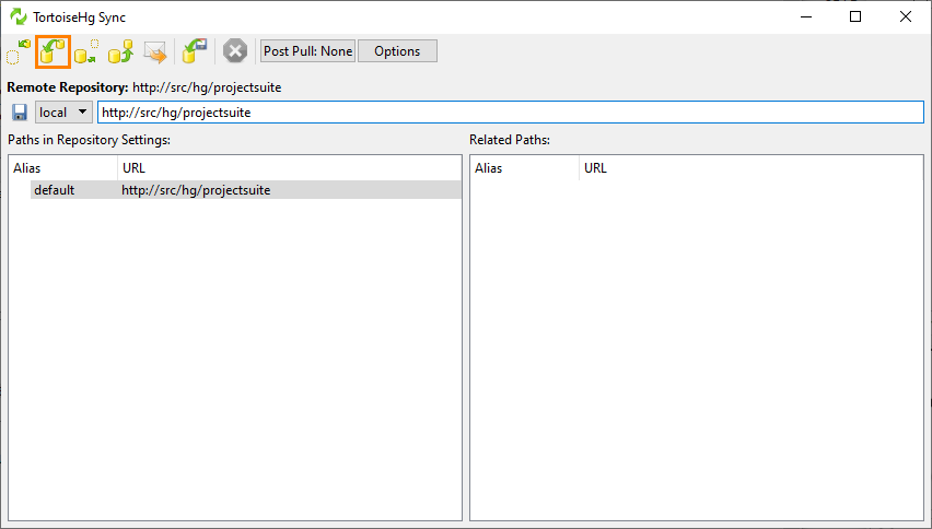 Pulling Changes via TortoiseHg Synchronize Dialog Pulling Changes via TortoiseHg Synchronize Dialog