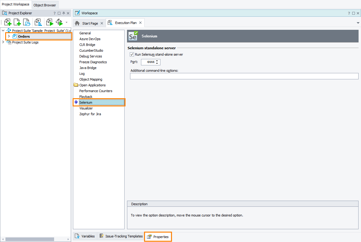 TestComplete Project Properties - Selenium TestComplete Project Properties - Selenium