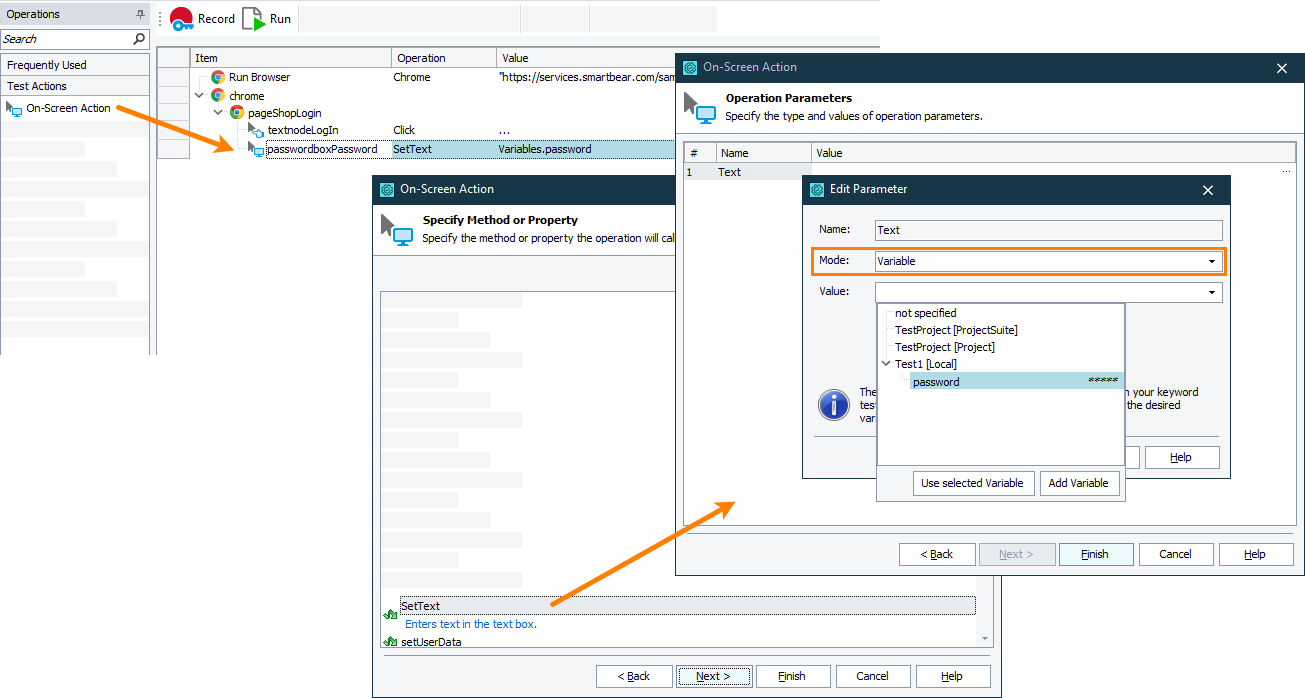 Entering a password in a password edit box Entering a password in a password edit box