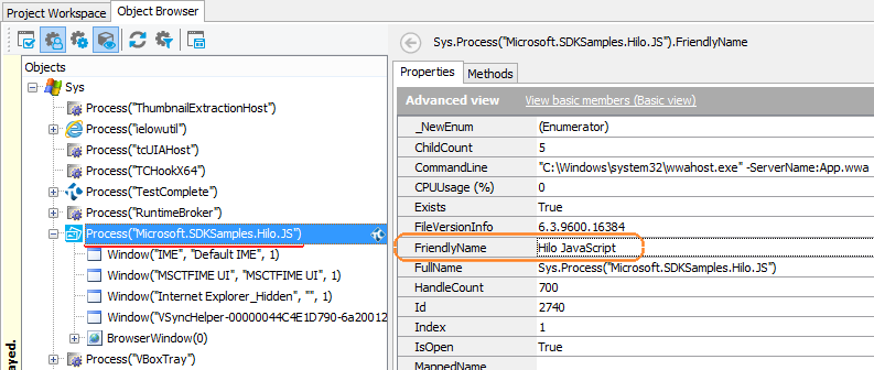 Testing Windows Store applications: A process name in the Object Browser Testing Windows Store applications: Process name in the Object Browser