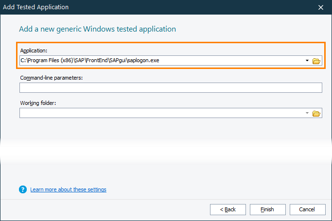 Adding SAP GUI to the list of tested applications Adding SAP GUI to the list of tested applications