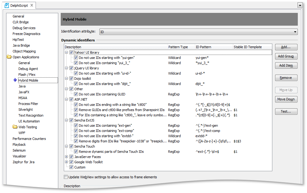 Dynamic identifier patterns Dynamic identifier patterns