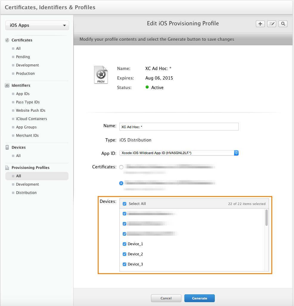 Member Center: Edit iOS Provisioning Profile Member Center: Edit iOS Provisioning Profile