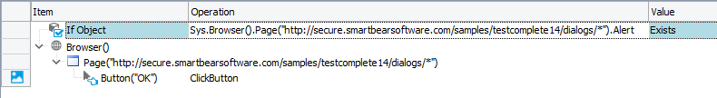 A keyword test checks if an alert dialog is displayed Keyword test checks if alert is displayed