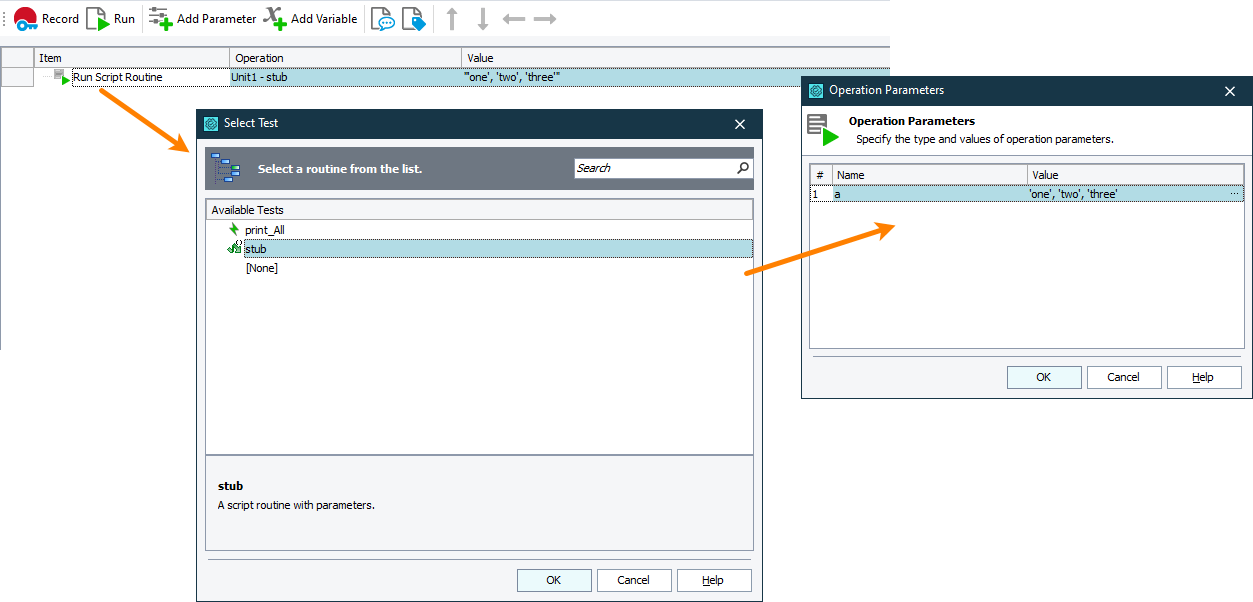 Calling a script routine with a tuple argument Calling a script routine with a tuple argument