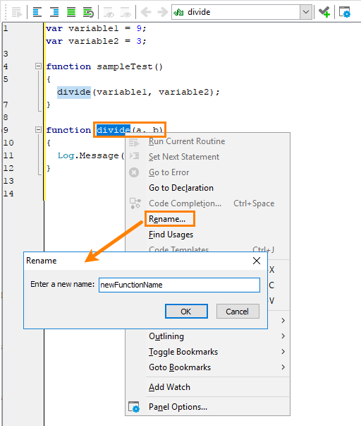 Renaming a function Renaming a function