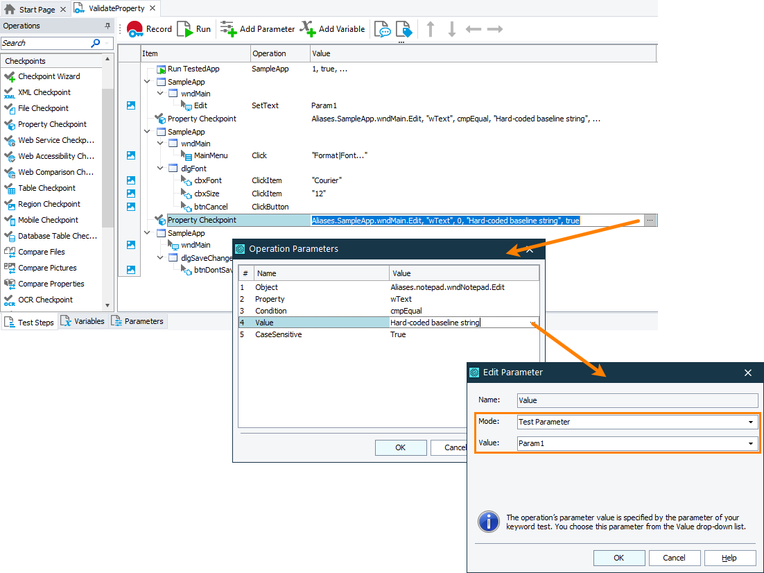 Parameterizing Checkpoint operation Parameterizing Checkpoint operation
