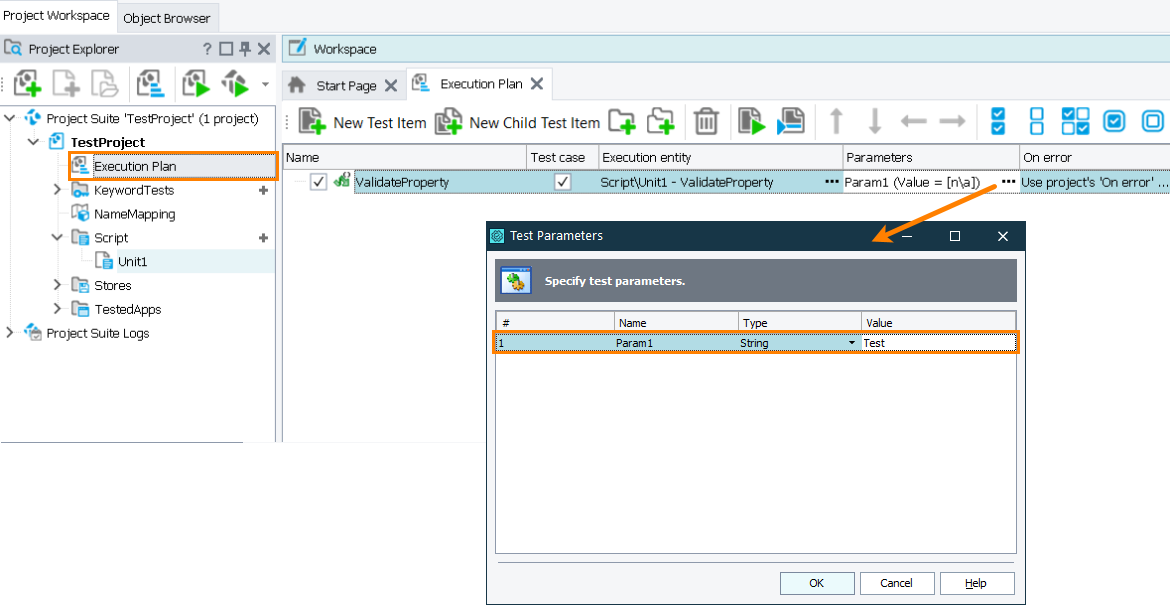 Setting a parameter value Setting parameter value