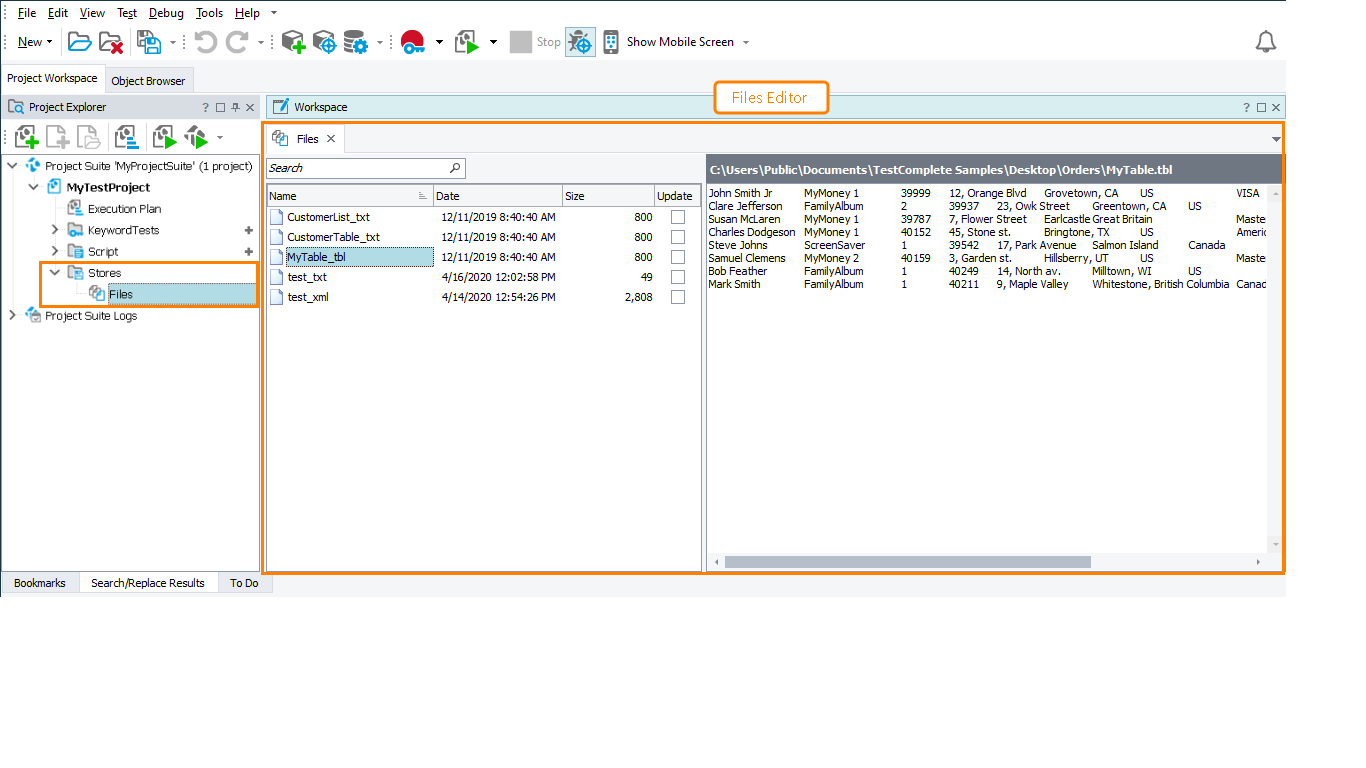 Files Editor Files editor